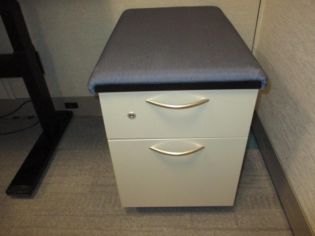 Used Office File Cabinets Steelcase Mobile Pedestal W Seat Pad