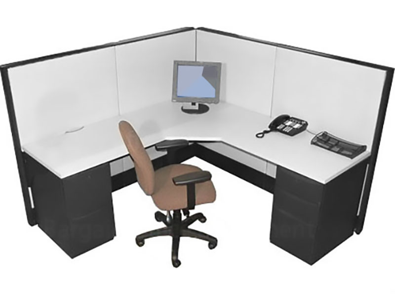 Refurbished Office Cubicles : 6x6 Herman Miller Workstation - New Fabric!  at Furniture Finders