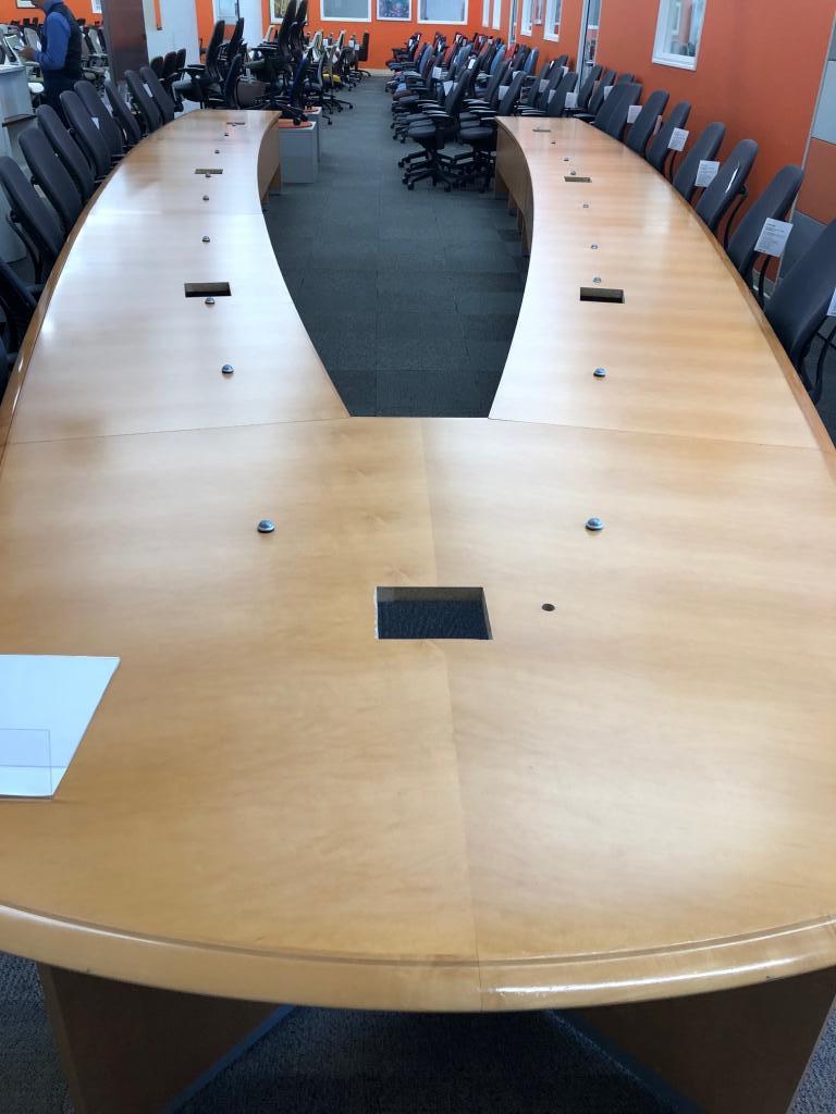 Used Office Conference Tables : 30&#039; Maple U Shaped Conference Table at