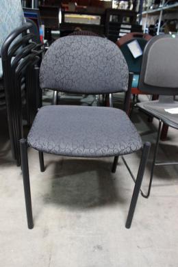 Global Gray Fabric Black Frame Stack Chair