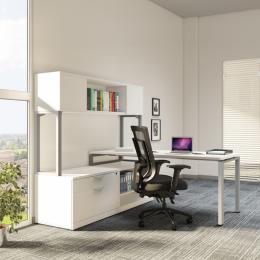 Element Series – L-Shape Desk with Hutch