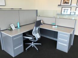 Steelcase workstations with glass