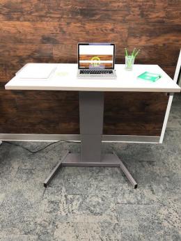 Sit To Stand Laminate Beige Desks