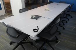 12' Steelcase Powered White Conference Table