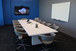 10' White Steelcase Powered Conference Table