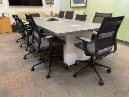 12' Phantom Grey and White Conference Table