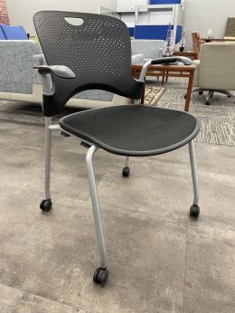 Preowned Blue Herman Miller Caper Side Desk Office Chair 