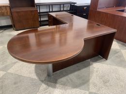 6' P Table L Shape Desk In Cherry Finish