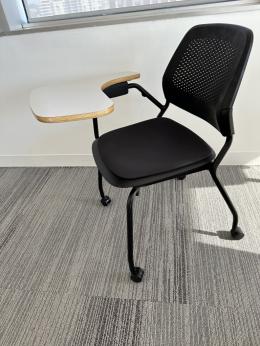 Allsteel Tablet Arm Chair Black Stack Casters