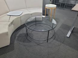 Knoll round glass cocktail table