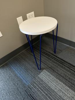 Knoll occasional designer white-blue table