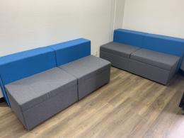 Steelcase Blue & Grey Sectional (4 piece)