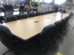 20' Powered Lam. Boat-shape Conference Table