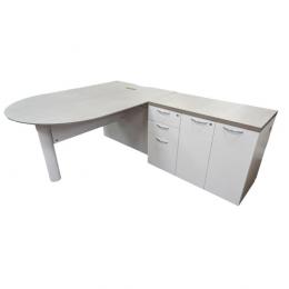 L-Shape D-Top Desk - 230003