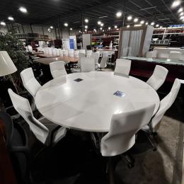White Marble Top Round conference table