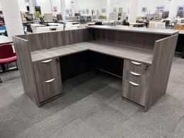 NEW L-Shape Reception Desk (Artisan Grey)