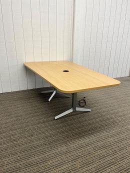 7Ft Laminate Trapezoid Conference Table Maple