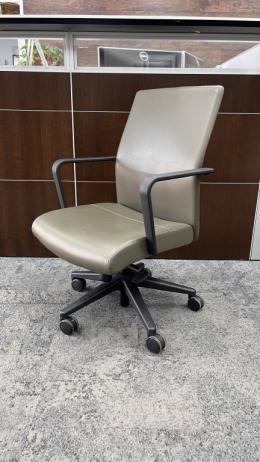 Keilhauer Brown Leather Conference Chair