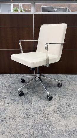 Bernhardt White Leather Conference Chair