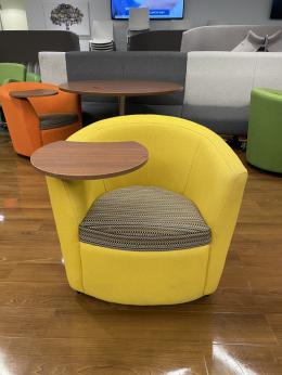 Global Yellow Soft Chair with Swivel Desk