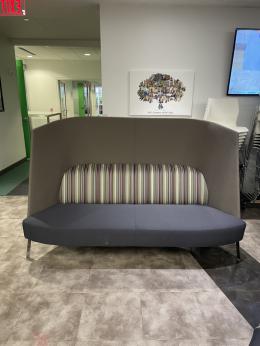 Teknion Grey High Back Lounge Sofa