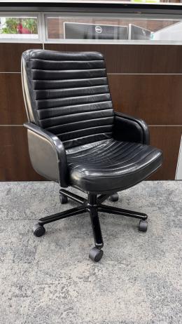 Steelcase Black Leather Conference Chair