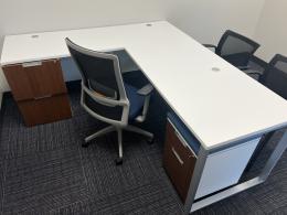 White L-desk office desk sets
